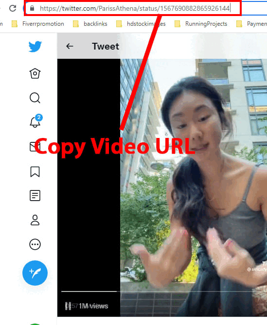 Process of downloading Twitter GIF using downloaderbaba Twitter GIF downloader