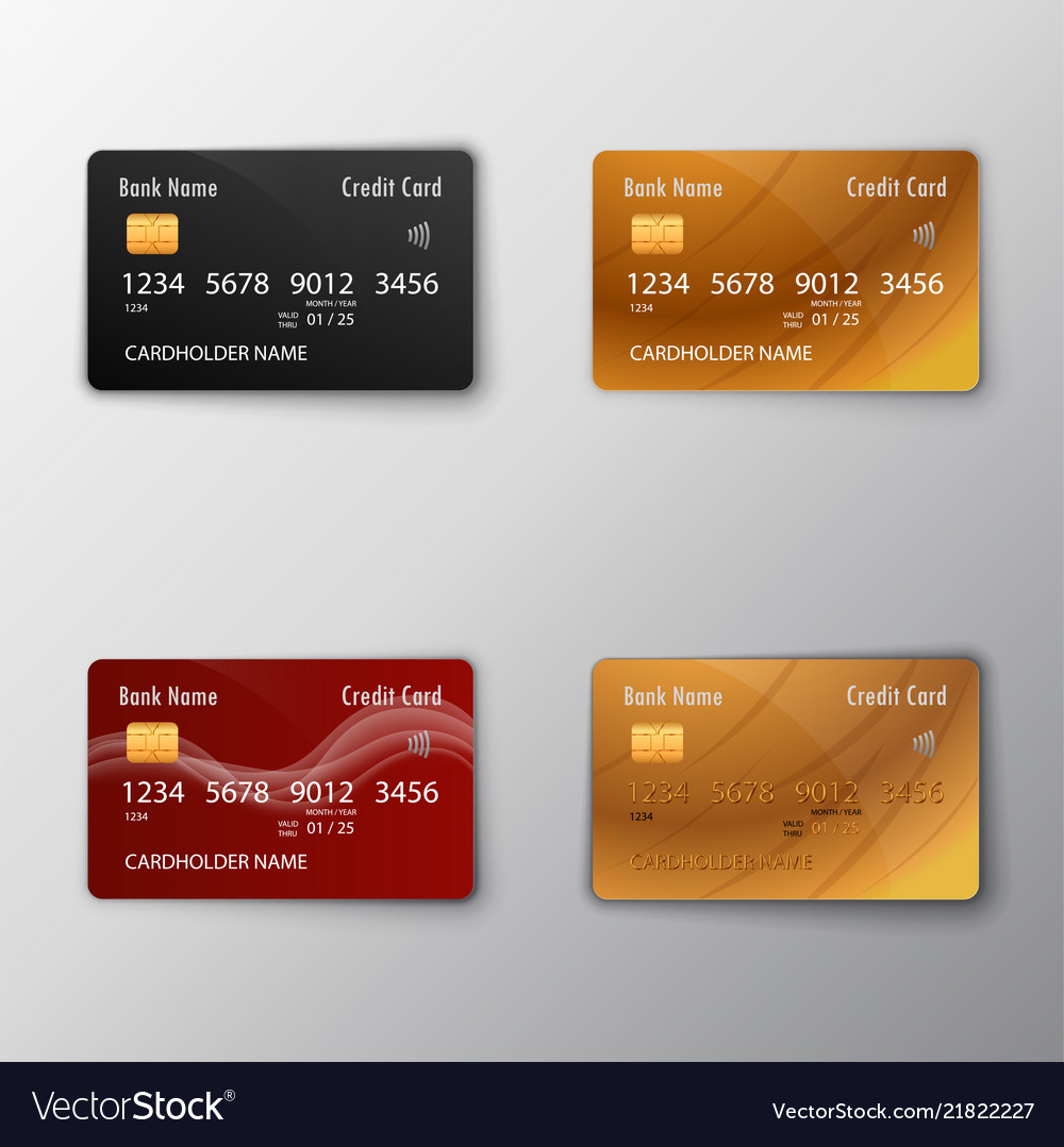 Credit cards set Royalty Free Vector Image - VectorStock