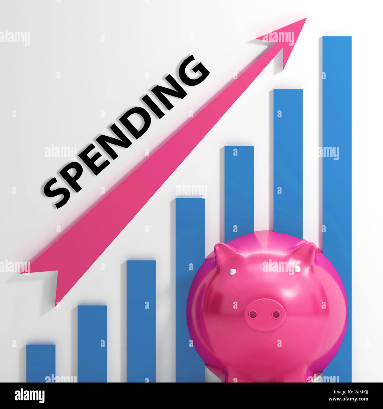 Spending Graph Meaning Costs Expenses And Outlay Stock Photo Alamy
