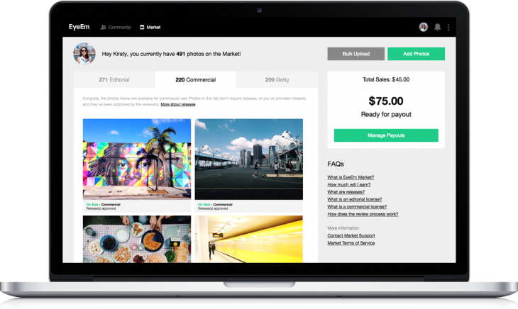 EyeEm Market para que podamos vender nuestras fotografías