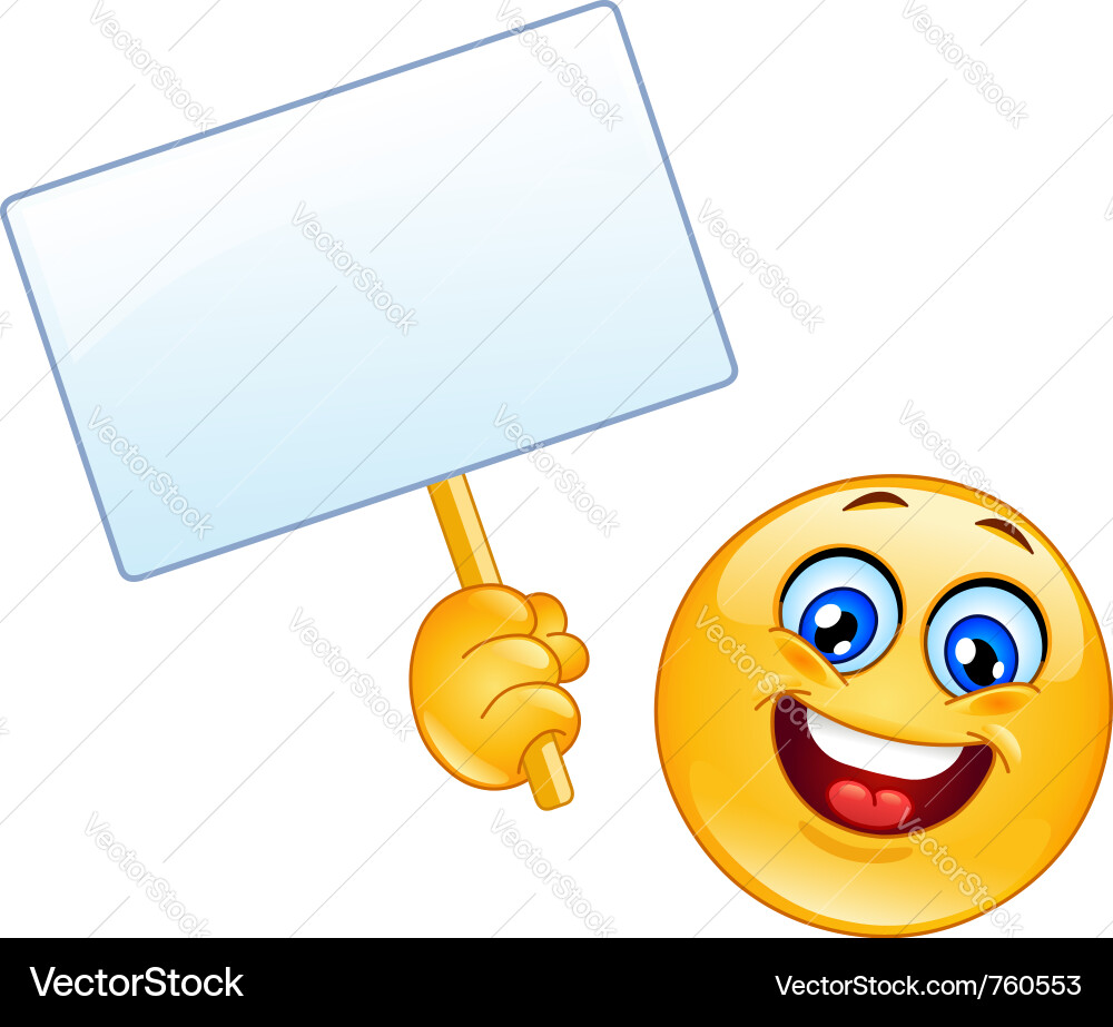 Emoticon with sign Royalty Free Vector Image VectorStock