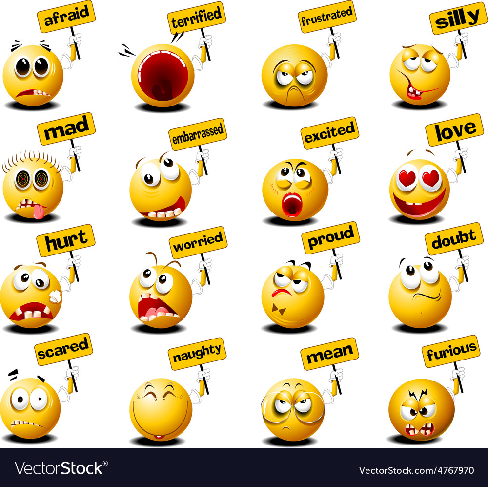 Set of emoticons Royalty Free Vector Image VectorStock