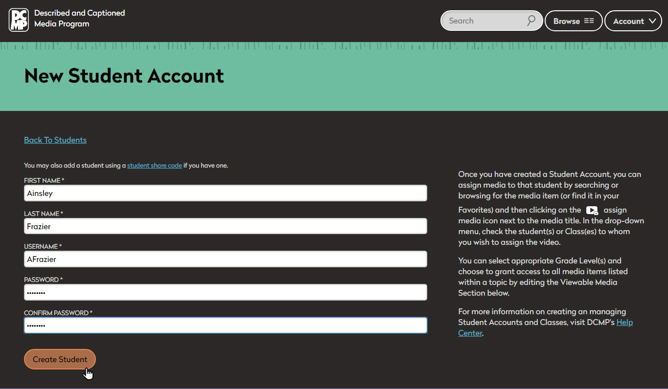 How to Set Up Use and Share Student Accounts