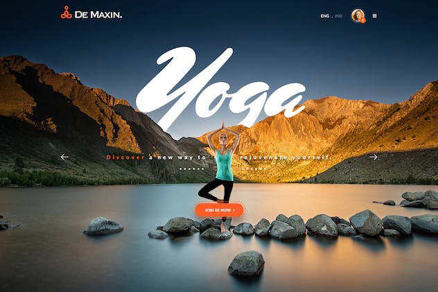 fourth preview of 'Premium De Maxin Yoga PSD Template  Free Download'