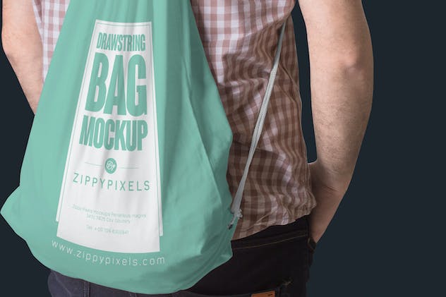second preview of 'Premium 4 Drawstring Bag Mockups  Free Download'