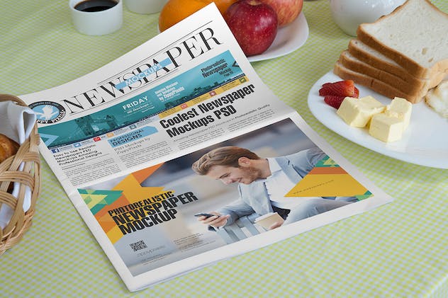 second preview of 'Premium Newspaper Mockup Templates  Free Download'