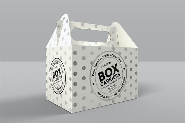 fourth preview of 'Premium Food Pastry Boxes Vol. 5 Carrier Boxes Mockups  Free Download'