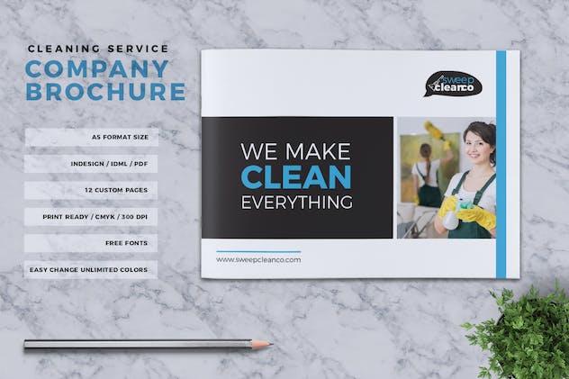 third preview of 'Premium Cleaning Service Company Brochure  Free Download'