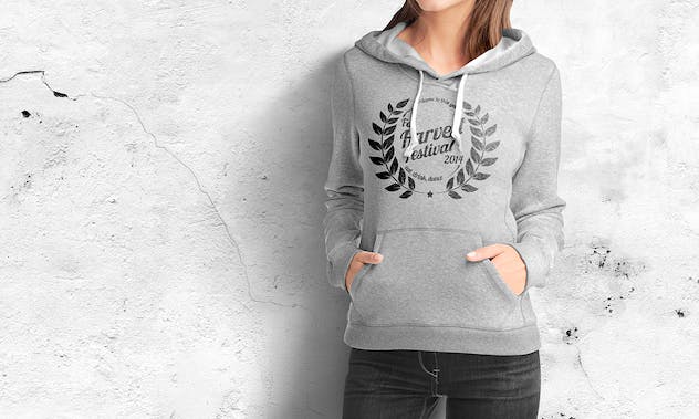 third preview of 'Premium Woman Hoodie Mock-up  Free Download'