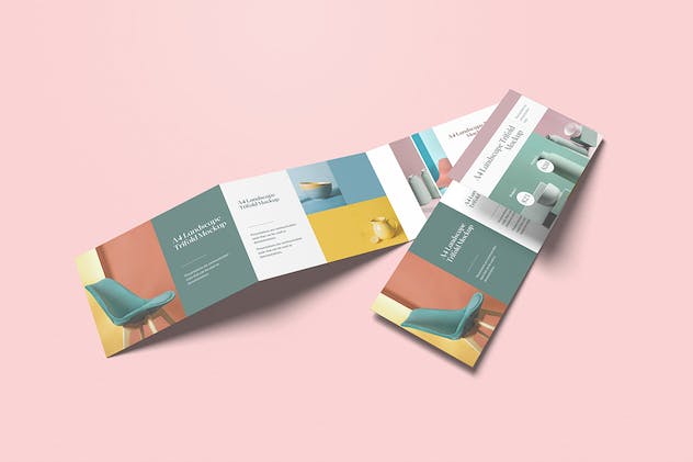third preview of 'Premium Colorful A4 Landscape Trifold Mockup  Free Download'