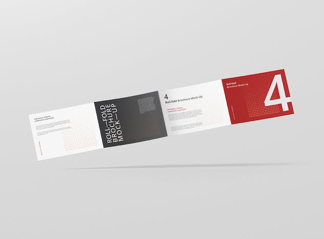 fourth preview of 'Premium Roll Fold Brochure Mockup Landscape DIN A4 A5 A6  Free Download'