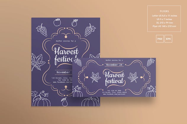 third preview of 'Premium Harvest Festival Flyer and Poster Template  Free Download'