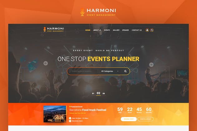 fourth preview of 'Premium Harmoni Event Management PSD Template  Free Download'