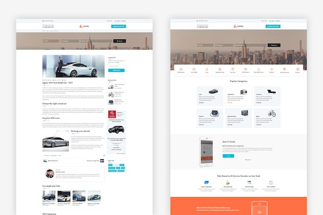 second preview of 'Premium Levley Rental Multipurpose PSD Template  Free Download'