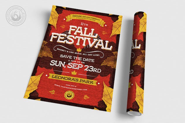 fourth preview of 'Premium Fall Festival Flyer Template V2  Free Download'
