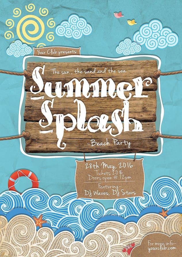 second preview of 'Premium Summer Splash Flyer  Free Download'