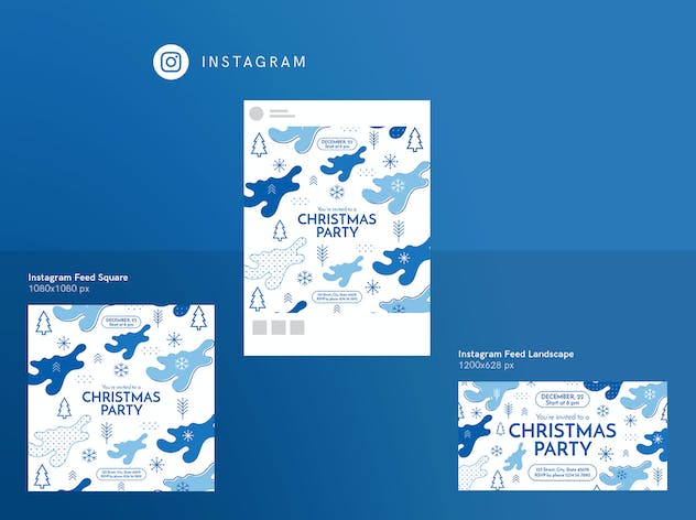 third preview of 'Premium Christmas Party Social Media Pack Template  Free Download'