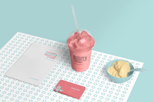 second preview of 'Premium Transparent Plastic Ice Cream Cup Mockups  Free Download'