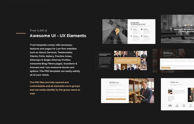 fourth preview of 'Premium Trust Lawyer Attorney Business PSD Template  Free Download'