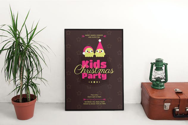 second preview of 'Premium Kids Christmas Party Flyer and Poster Template  Free Download'