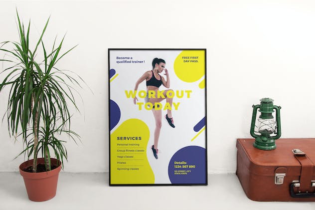 fourth preview of 'Premium Gym Workout Flyer and Poster Template  Free Download'