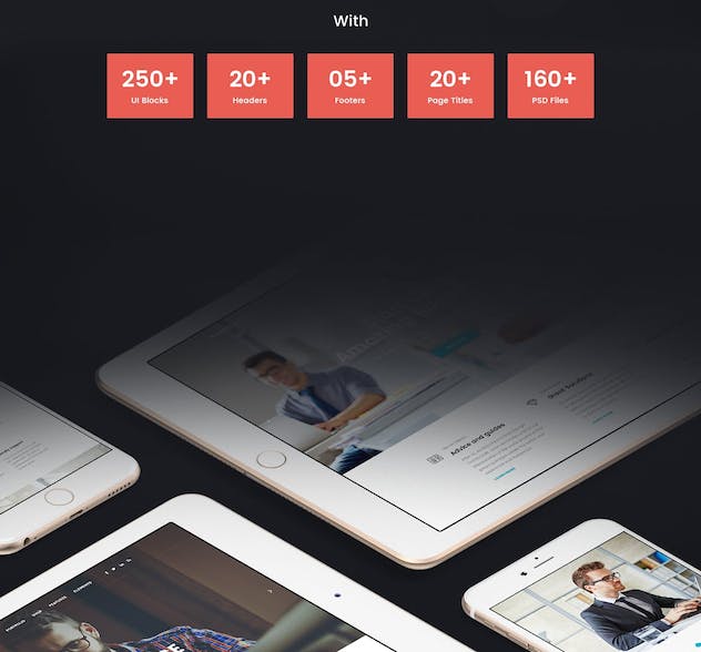 fourth preview of 'Premium Enormous Business Multi-Purpose PSD Template  Free Download'