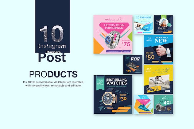 fourth preview of 'Premium 10 Instagram Post Banner Products  Free Download'