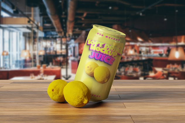 fourth preview of 'Premium Product Juice Can Mockup  Free Download'