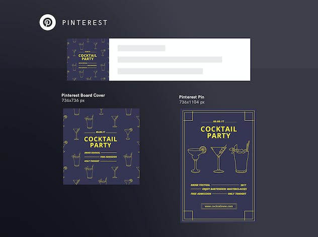 second preview of 'Premium Cocktail Party Social Media Pack Template  Free Download'