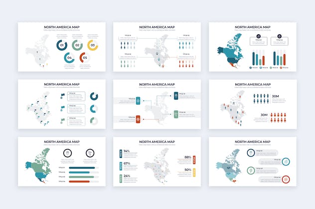 third preview of 'Premium North America Map Illustrator Infographics  Free Download'