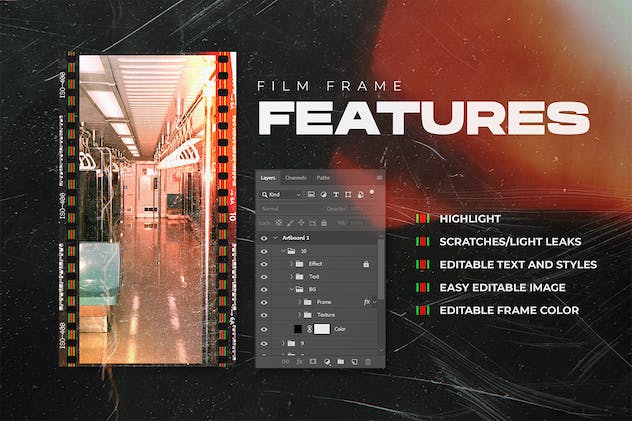 fourth preview of 'Premium Film Frame Analog V2  Free Download'