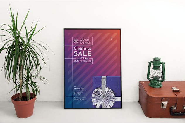third preview of 'Premium Christmas Shop Sale Flyer and Poster Template  Free Download'