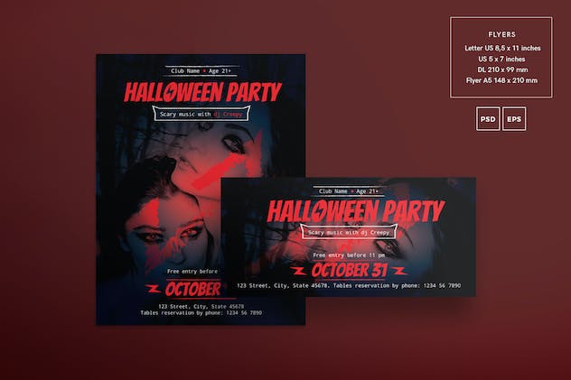 fourth preview of 'Premium Halloween Party Flyer and Poster Template  Free Download'