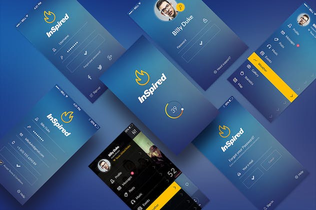 fourth preview of 'Premium Inspired Mobile UI Kit  Free Download'
