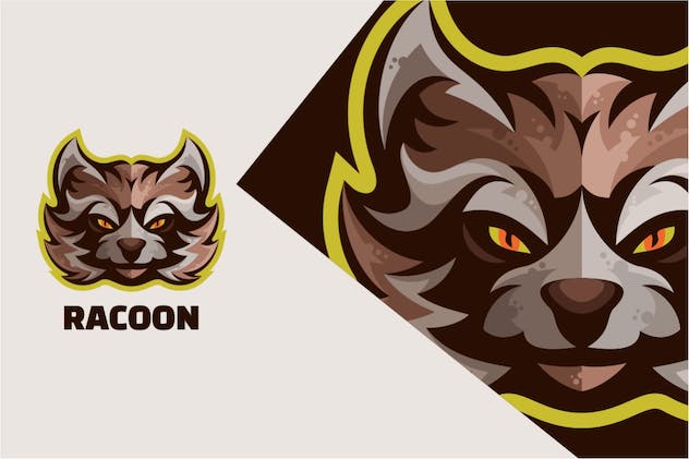 second preview of 'Premium Raccoon Head Mascot Logo  Free Download'