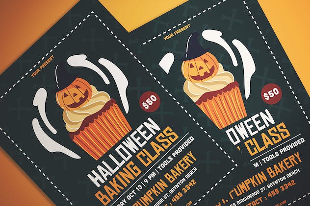 second preview of 'Premium Halloween Baking Class Flyer  Free Download'