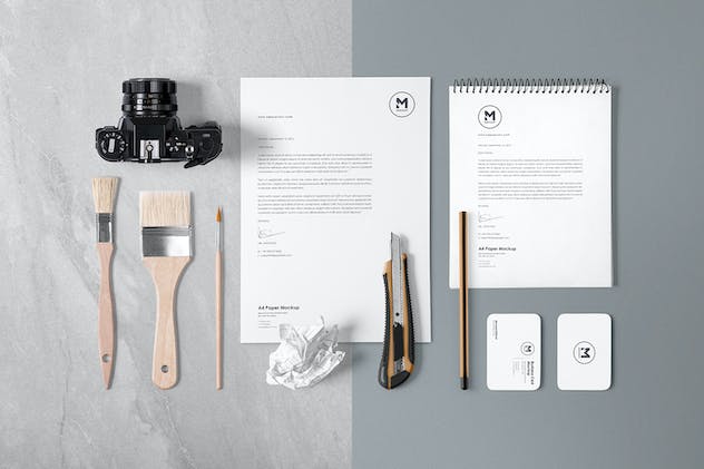 third preview of 'Premium 4 Stunning Stationery Mockups Set  Free Download'