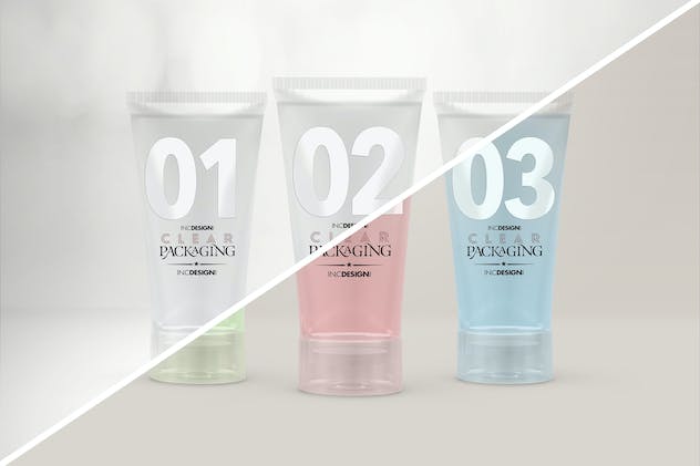 second preview of 'Premium Clear Cosmetic Tube Mockups  Free Download'