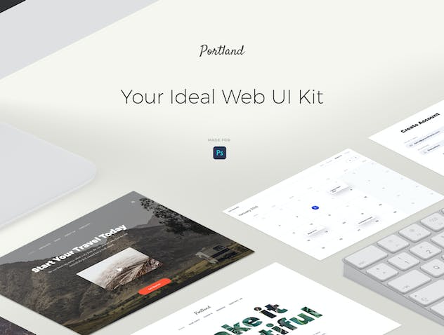 third preview of 'Premium Portland UI Kit  Free Download'