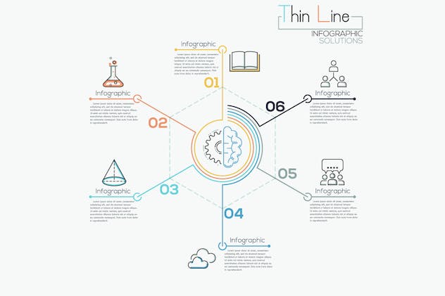 fourth preview of 'Premium Thin Line Infographic Set  Free Download'