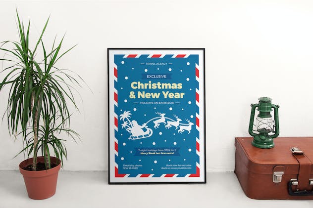 fourth preview of 'Premium Christmas Travel Agency Flyer and Poster Template  Free Download'