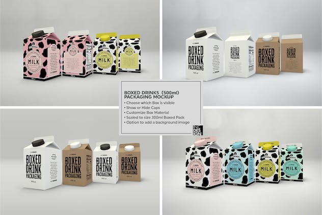 second preview of 'Premium Boxed Drinks Liquid Packaging Mockups  Free Download'
