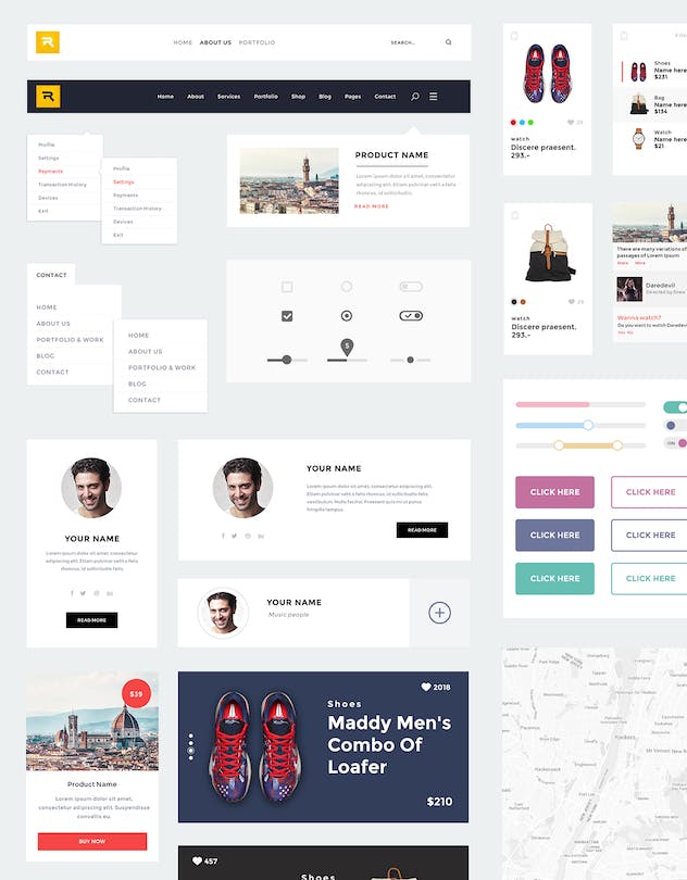 fourth preview of 'Premium Awesome Web UI Kit  Free Download'