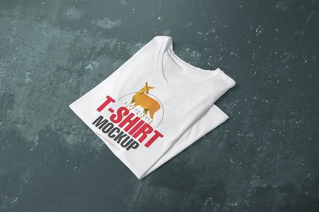 third preview of 'Premium 5 Trendy V-Neck T-Shirt Mockups  Free Download'