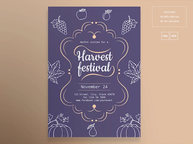 fourth preview of 'Premium Harvest Festival Flyer and Poster Template  Free Download'