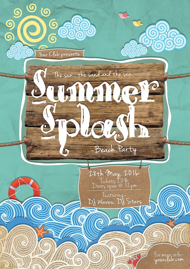 fourth preview of 'Premium Summer Splash Flyer  Free Download'