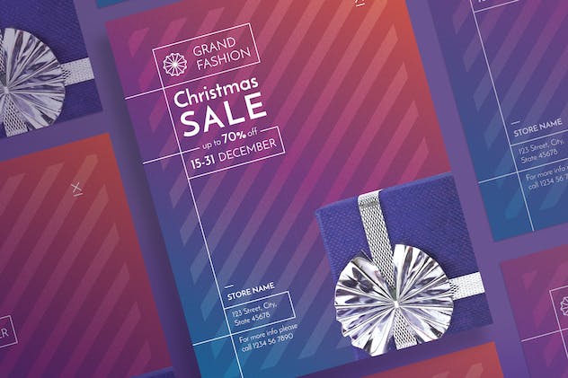 second preview of 'Premium Christmas Shop Sale Flyer and Poster Template  Free Download'