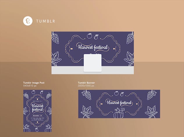 fourth preview of 'Premium Harvest Festival Social Media Pack Template  Free Download'