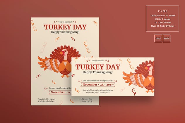 fourth preview of 'Premium Thanksgiving Celebration Flyer and Poster Template  Free Download'