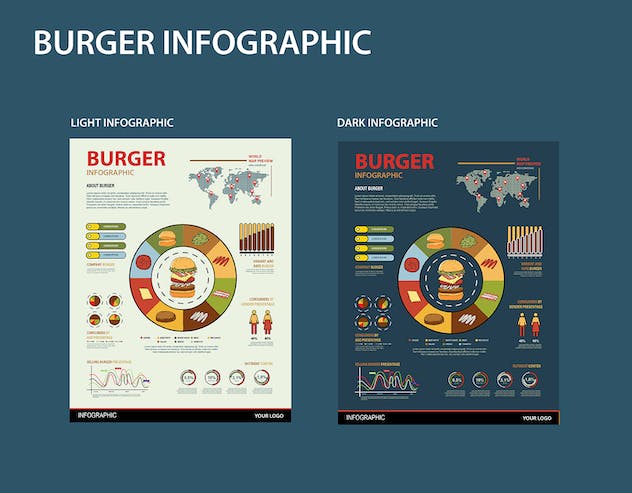 second preview of 'Premium Burger Infographic  Free Download'